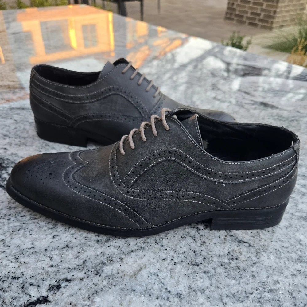Perry Ellis Portfolio Welton Dress Shoes Men's Size 9 M Charcoal Gray